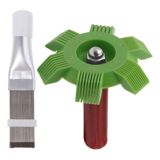 2pcs Condensador Peine Acero Inoxidable Cepillo De Aleta 2pcs Condensador Peine Acero Inoxidable Cepillo De Aleta