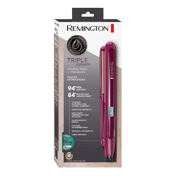 Plancha De Cabello Remington Triple Infusión Argan Keratina