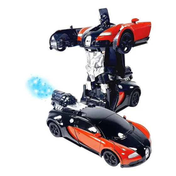Auto Transformer C/control Luces Lanza Humo C/usb Modo Baile Rojo/azul Transformers
