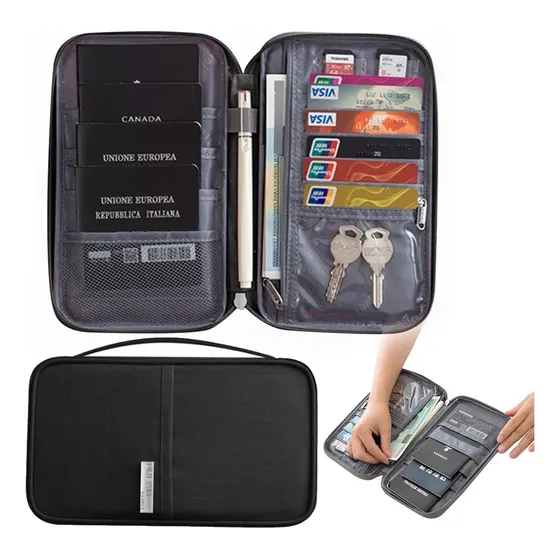 . Cartera Porta Funda Pasaporte Documentos Visa Bolsa De