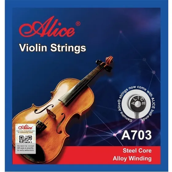 Encordado De Violin 4/4 Alice De Acero