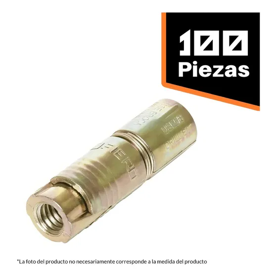 Taquete Expansivo Sin Tornillo 3/16'' X 3/8'' 100 Pz Fiero 47363