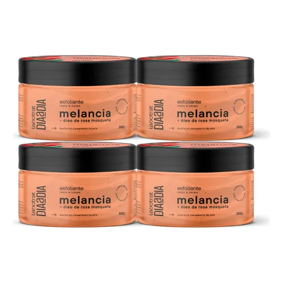 Esfoliante Melancia+rosa Mosqueta 300g Labotrat 4 Unidades