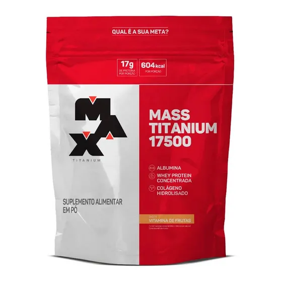 Mass Titanium 17500 1,4kg(refil) Max Titanium Sabor Vitamina de Frutas