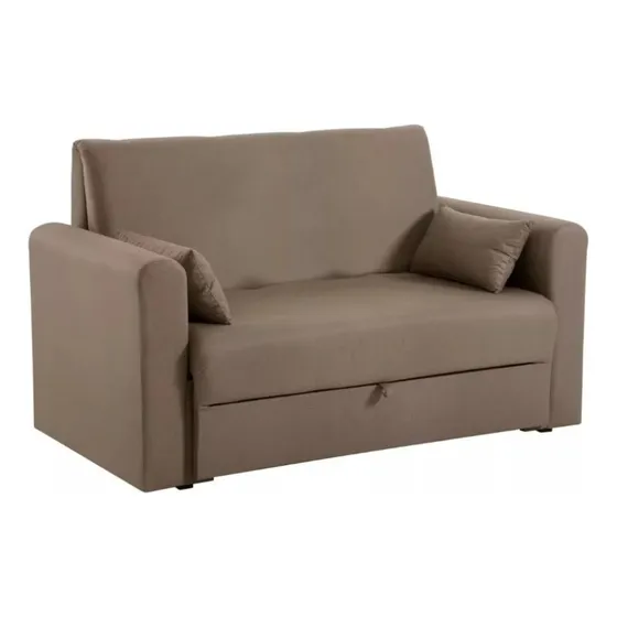 Sofá Cama 2 Plazas Sillon Living Excelente Calidad Artico Color Marrón Diseño De La Tela Tela