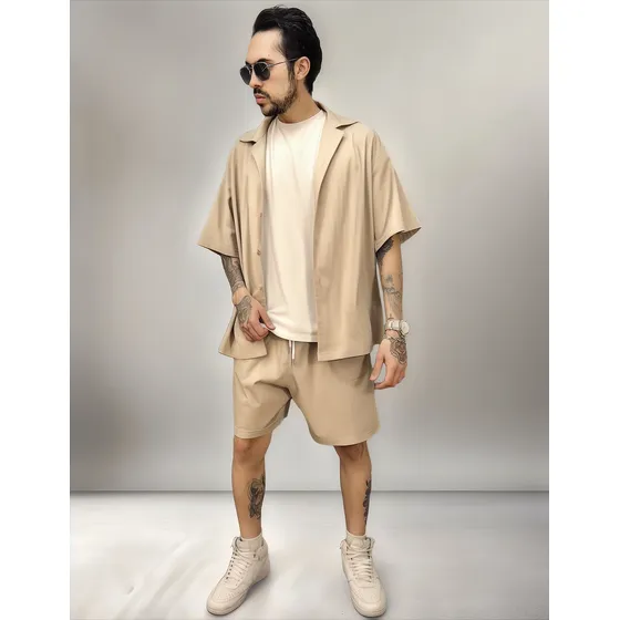 Conjunto Hombre Short Y Camisa Manga Corta