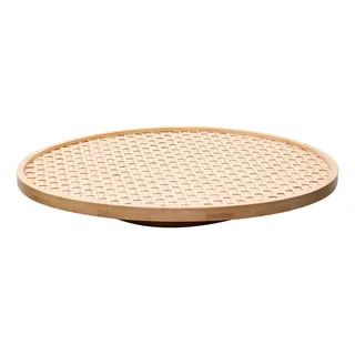 Wolff Bandeja Giratória Wolff De Bambu Com Fundo Em Treliça 30cm Natural