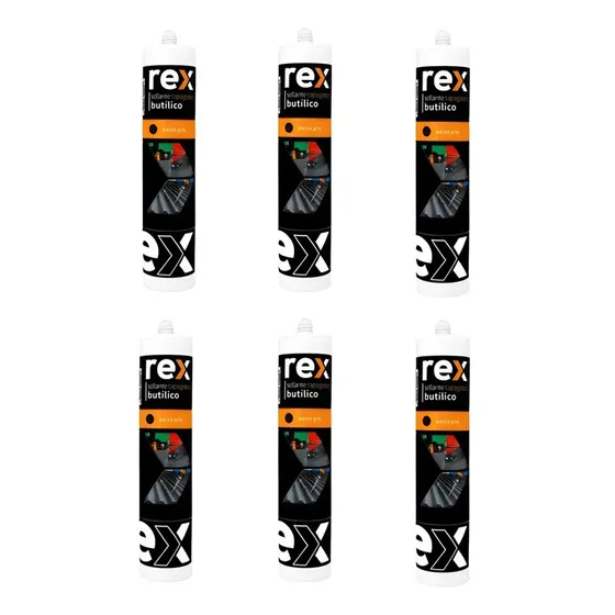 Tapagoteras Butílico Bajo Lluvia 300ml Rex Pack Ahorro 6 Uni Gris