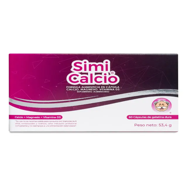 Simi Calcio - Calcio Forte / Magnesio / Vitamina D - 60 Unds Sin Sabor