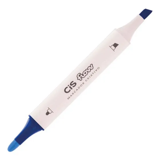 Marcador Permanente Artístico Ponta Dupla Cis Flow - Cores Cor Azul Ardosia