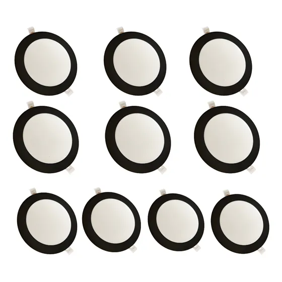 Pack X 10 Panel Led Embutido Borde Negro 18w 22cm