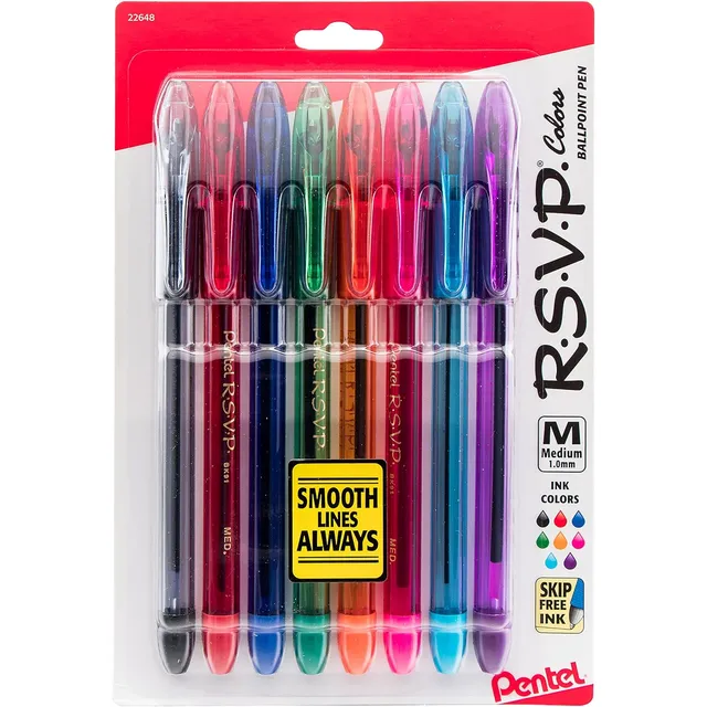 R.s.v.p. Ballpoint Pen, Medium Point, Assorted Ink Colo...