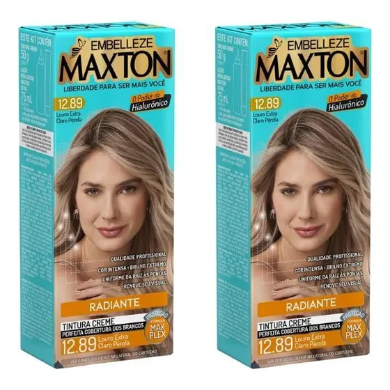 Coloraçao Maxton 12.89 Louro Extra Claro Perola-kit C/2un