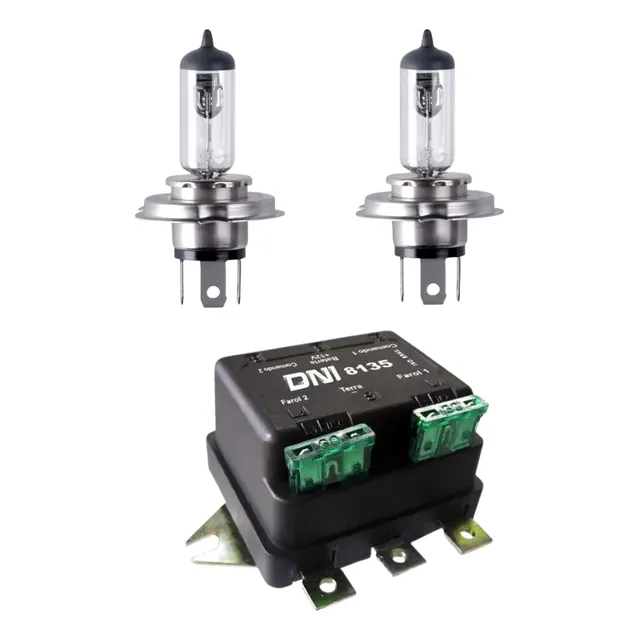 Par Lâmpada H4 100/90w 12v + Relé De Potencia 12v 