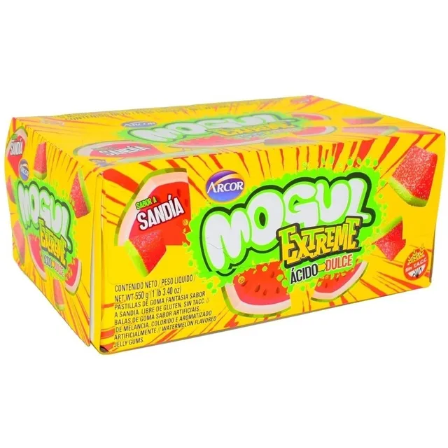 Gomitas Mogul sandia Extreme acido dulce caja x 10u Arcor sin tacc