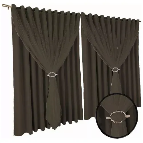 Cortina Blackout Fiori Bloqueia A Luz 7,00 X 2,60 Marrom