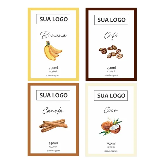 50 Rótulos Adesivos Personalizados P/ Licor Artesanal