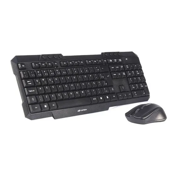 Kit Teclado e Mouse C3Tech K-W10BK Sem Fio Preto para PC