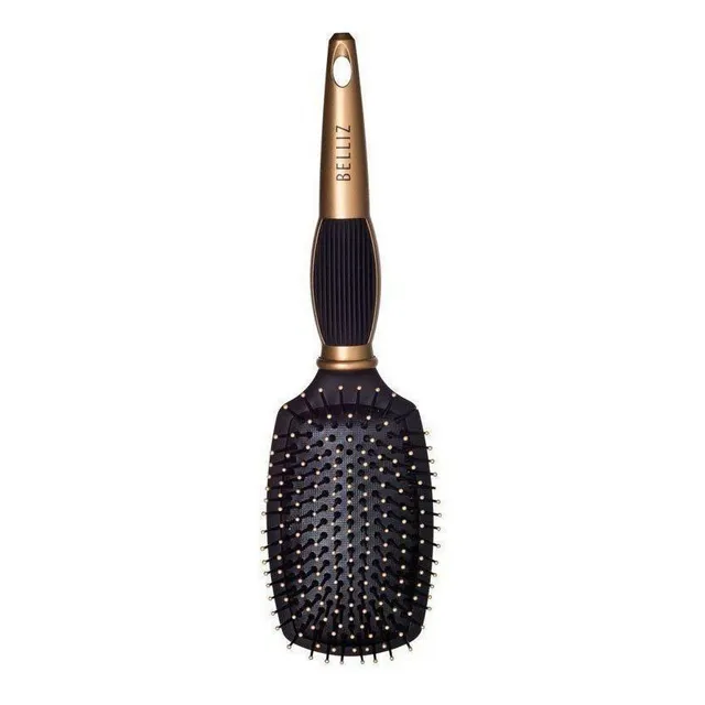 Escova Desembaraçadora Belliz Black & Gold Racket Média -799