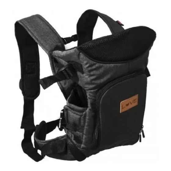 Mochila Ergonómica Portabebes Love 3 Posiciones Reforzada 4008 Color Negro