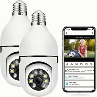 2 Piezas Camara Tipo Foco Ptz Impermeable De1080 Con Wifi 2 Piezas Camara Tipo Foco Ptz Impermeable De1080 Con Wifi