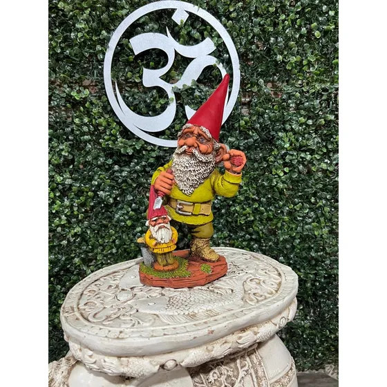 Gnomos Duendes Enano D Jardín Resina Fortuna Apto Exterior