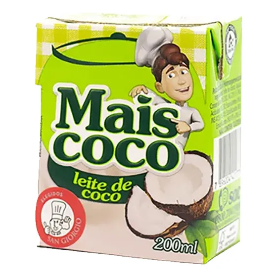 Leche De Coco Mais Coco 200ml Origen Brasil