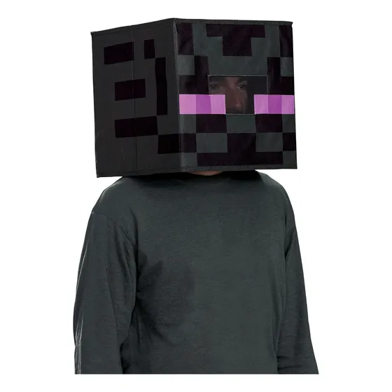 Disfraz Minecraft Enderman Block Head, Accesorio Oficial De