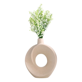 Jarrón H De Cerámica Art Of Donut Para Decoración Del Hogar, Jarrón H De Cerámica Art Of Donut Para Decoración Del Hogar,
