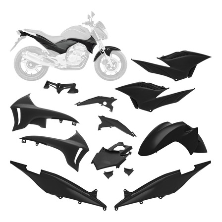 Kit Carenagem 7 Peças Pro Tork Moto Cb 300 2010 Até 2012 Kit Carenagem 7 Peças Pro Tork Moto Cb 300 2010 Até 2012