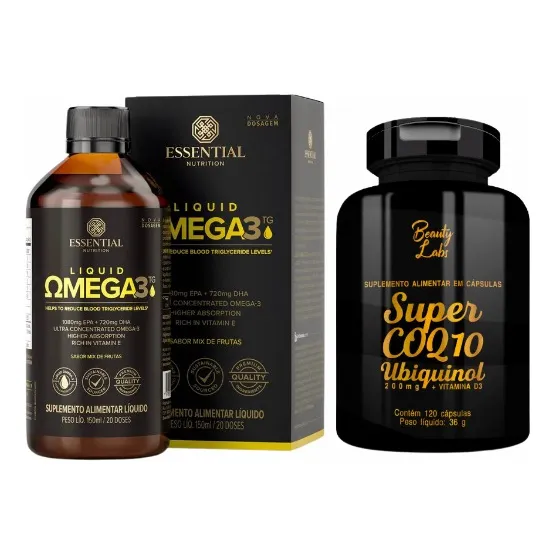 Super Omega 3 Tg Liquid 150ml-essential+brinde Coenzima Q10 Sabor Neutro