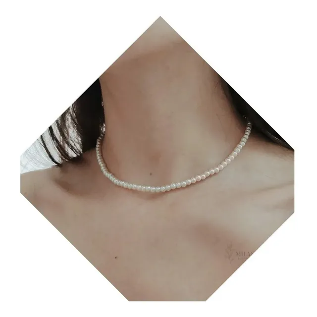 Collar De Perlas | Chocker Gargantilla Joyas 4 Mm