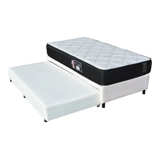 Sommier marinero divan doble 100x200 colchón King Koil Bliss color blanco y Nnegro