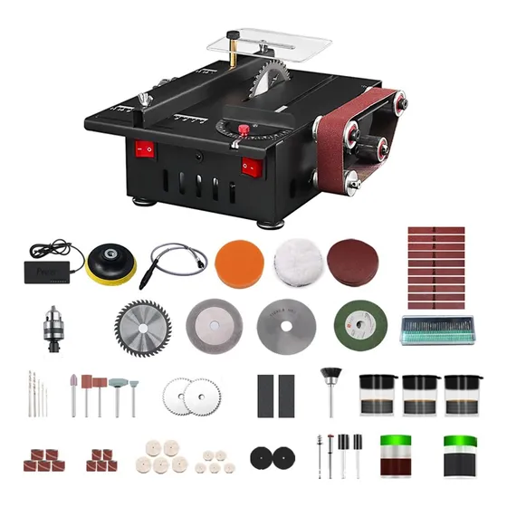 Mini Sierra Banco De 300 W Y Lijadora De Banda Con Varilla