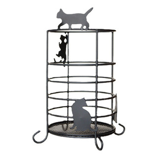 Porta Lápices Negro Retro Con Silueta De Gato Lindo Porta Lápices Negro Retro Con Silueta De Gato Lindo