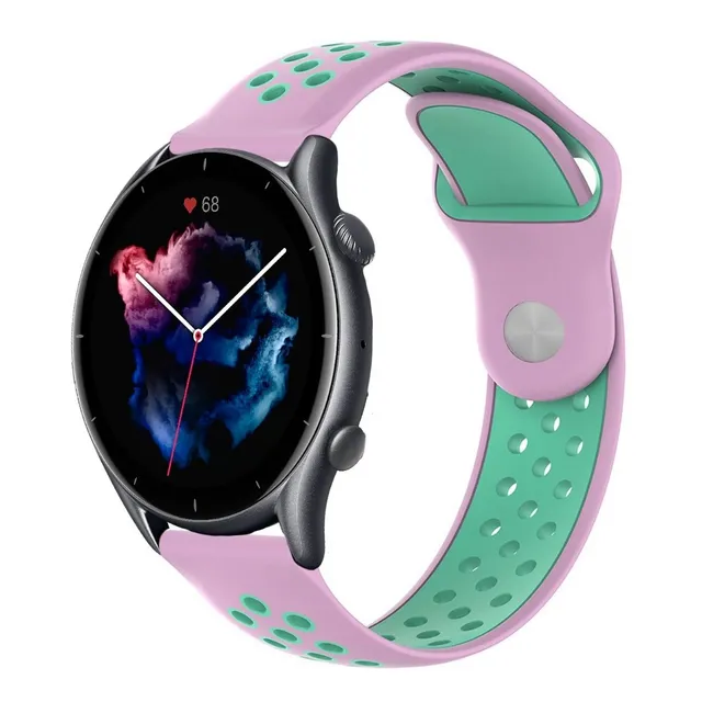 Correa Deportiva Transpirable Para Amazfit Gtr 3/ 3 Pro Turquesa/rosa 2.2 Cm