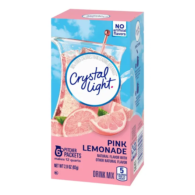 Crystal Light Bebida En Polvo  Sabor Natural Limonada Rosa