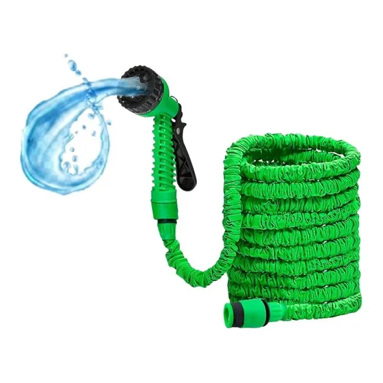 Manguera 15mts Expansible Extensible Retráctil 7 Lluvias Color Verde