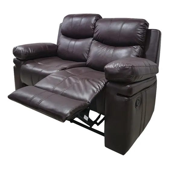 Sillón Reclinable Poltrona Sofa 2 Cuerpos Pu Alta Calidad Color Chocolate Diseño De La Tela Liso
