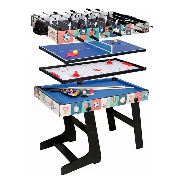 Mesa De Fulbito Billar Hockey Ping Pong - Plegable 4 En 1