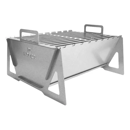 Churrasqueira Portátil De Mesa Churrasco Rápido C/ Grelha Prateado