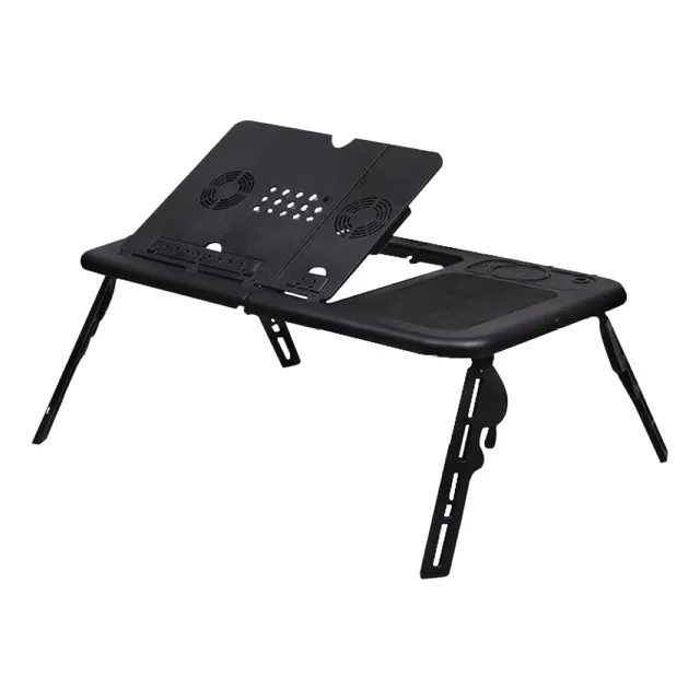 Mesa Para Notebook Con Patas Y Ventilador Tecnolab Tl191 Color Negro Led No