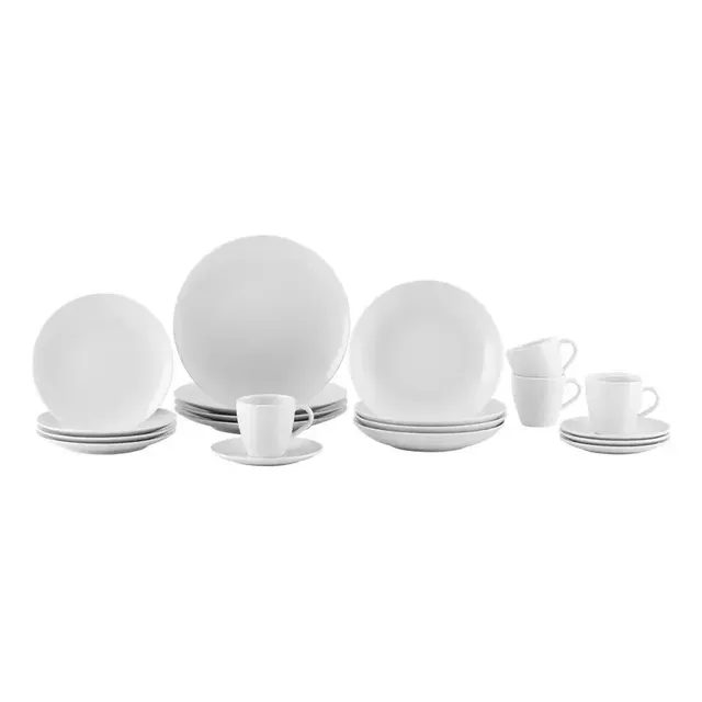 Jogo De Jantar Tramontina Porcelana Silvia 20 Peças Branco Lisa