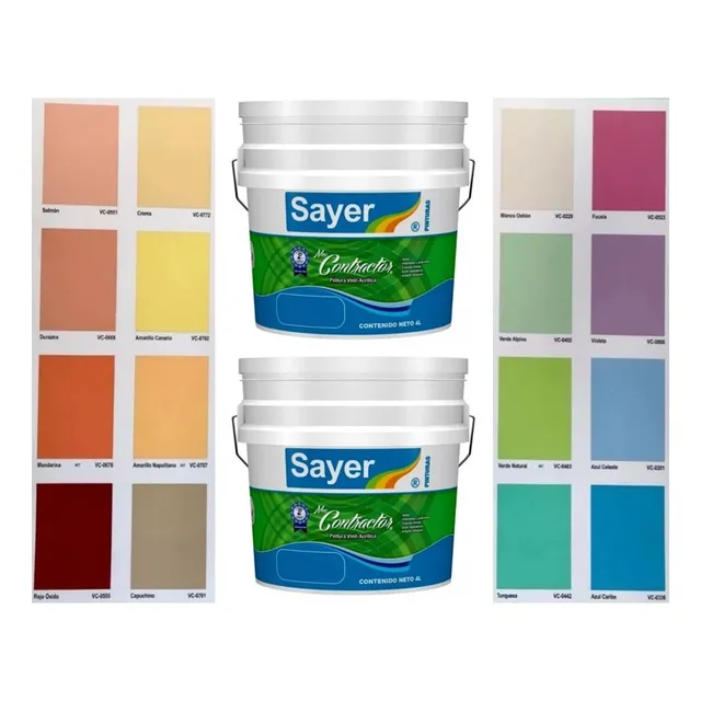 2 Pack Pintura Vinilica Acrilica Contractor 8l Total Colores