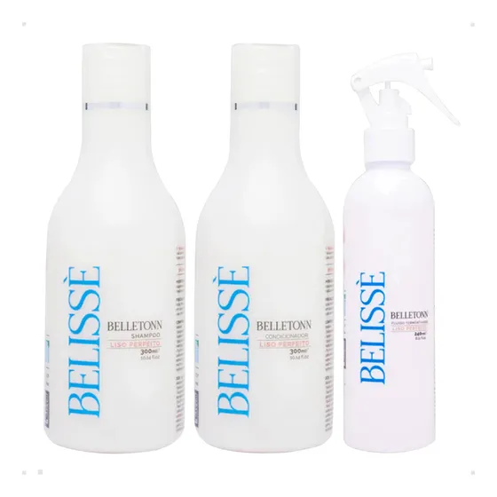 Kit Shampoo Condicionador Fluído Protetor Térmico Belissè