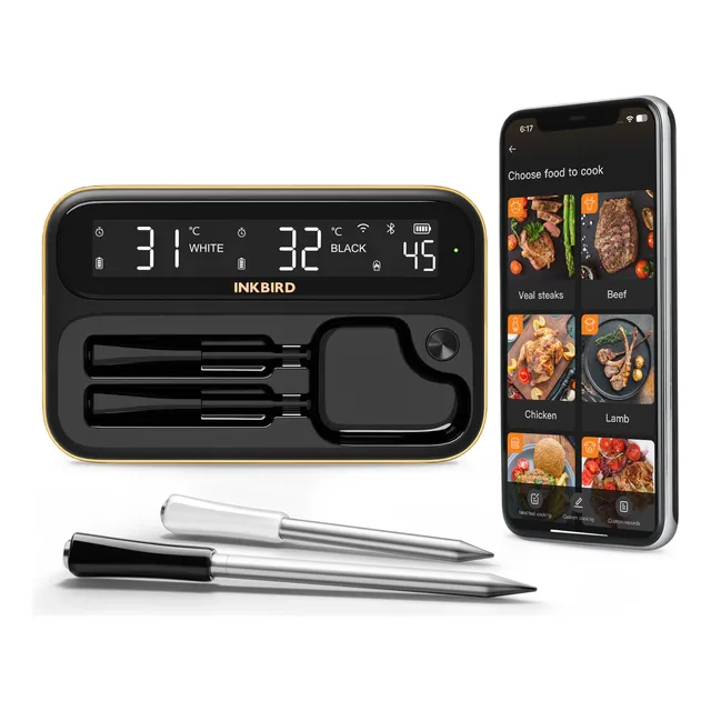 2 Sondas Termômetro De Carne Para Cozinhar Wifi Bluetooth