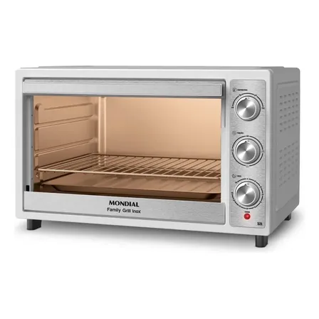 Forno Elétrico 52l Family Grill Inox Mondial 1800w Frn-52-bi