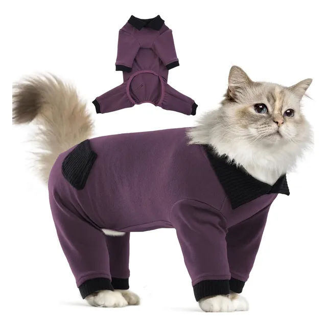 Traje De Gato Para Después De Cirugía, Onesie Para Gatos Gra