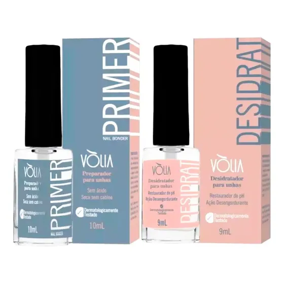 Kit Volia Preparadores Primer E Desidrat Unha Em Gel Polygel
