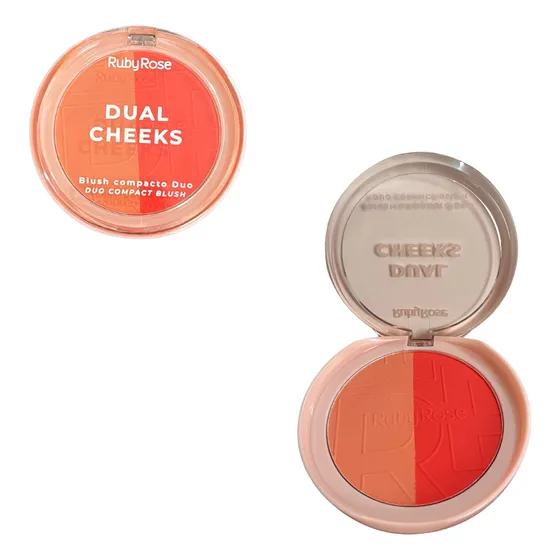 Blush Compacto Dual Cheeks Ruby Rose Linha Rosa Tom Da Maquiagem 5/6- Néctar/scarlet